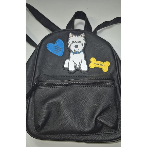 Marc Tetro Handbags - Marc Tetro Westie Terrier black adjustable mini backpack zip up pockets